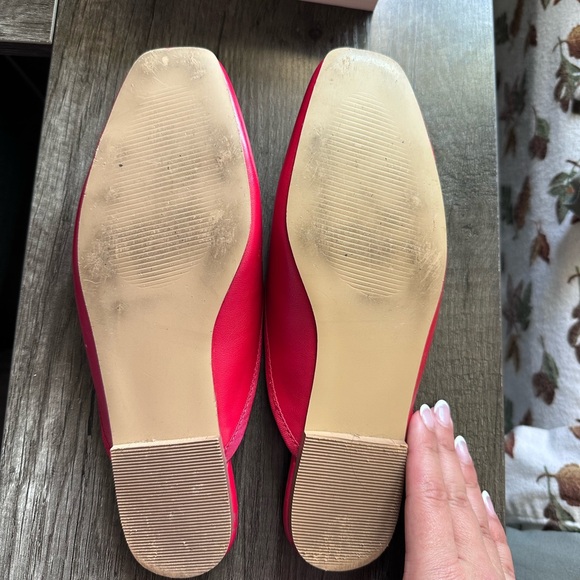 JustFab Red Square-Toe Bow Backless Mules - Picture 3 of 4
